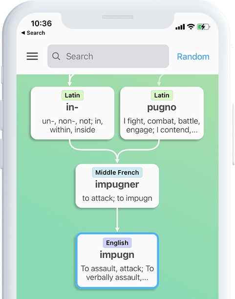 Etymology tree explorer screenshot