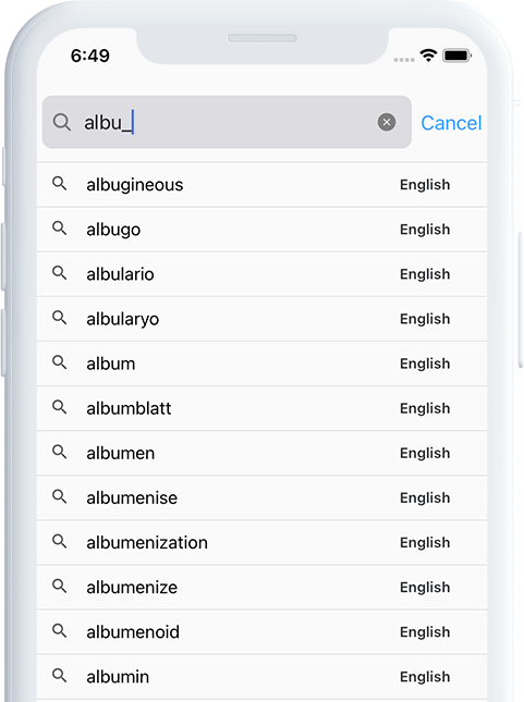 Word search screenshot